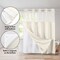 Americanflat 72x75 Hookless Waffle Pattern Shower Curtain - Water-Resistant Long Shower Curtain with Sheer Panel, Snap-In Liner, and Grommets